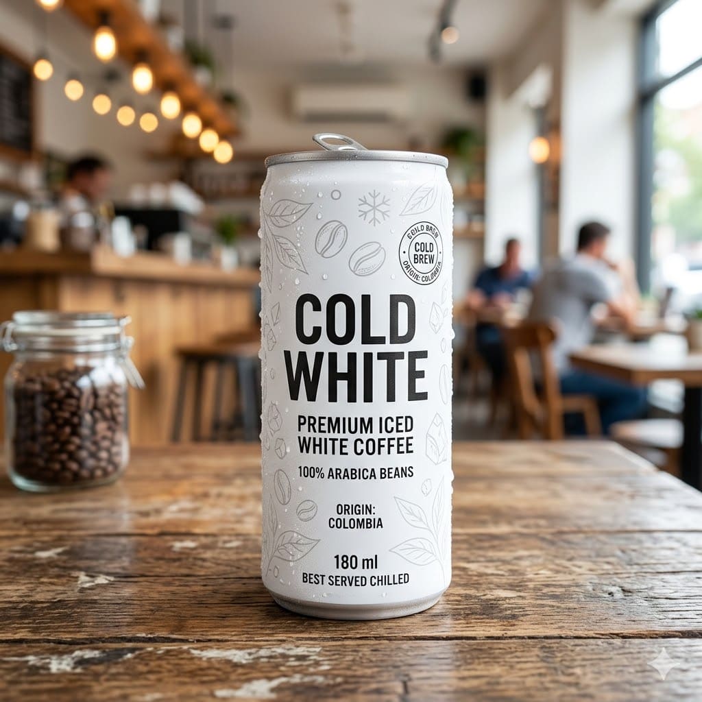 Cold White 180 ml dari Thirty Three Brew dengan tampilan clean dan modern